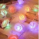 [アクアミー] バラ ストリング ライト LED イルミネーション 電池式 薔薇 造花 室内 パーティー 装飾 飾り (3m30灯 カラフル4色)