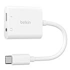 Belkin 2 in 1 USB-Cデュアルアダプター 3.5mmオーディオ + USB-C充電 USB-C PD60W急速充電 DAC内蔵 Android スマートフォン Galaxy/Xperia/Pixel/AQUOS/iPad Pro/