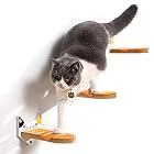 Yangbagaキャットウォーク3つ入り木製壁掛け式猫用ステップ かわいい猫のポーズ キャットステップ 猫用家具 猫 爪研ぎ 遊び場 取り付け簡単（カラー）