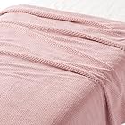 MUJI 無印良品 鹿の子編みあたたかファイバー薄手毛布 ピンク ダブルサイズ 180×200cm 83413217