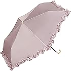 Wpc. 雨傘 折りたたみ傘 サテンフリルアンブレラ ミニ ピンク 折りたたみ傘 50cm レディース 晴雨兼用 おしゃれ 可愛い 女性 通勤 通学 光沢 映え フォトジェニック 大人可愛い シック WFS-2301 母の日