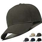 [MUNULA] キャップ メンズ 大きいサイズ 帽子 コットン100% XXL（60-65cm） 深め 男女兼用 紫外線対策 UPF50+ 日よけ 型崩れない 無地 シンプル 人気 おしゃれ かっこいい 野球帽 調整可能 (ダークグリーン)