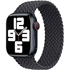 コンパチブル Apple watch バンド ブレイデッドソロループ iWatch バンド 交換用ベルト ステンレス接続部 伸縮性 通気性 apple watch Series Ultra2/Ultra/9/8/7/6/5/4/3/2/1/SE対
