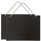 akindou 黒板 ブラックボード 2枚セット 両面使用可 23cm×17cm 麻ひも 付属で 吊り下げ可能 看板 掲示板 メニューボード 等に