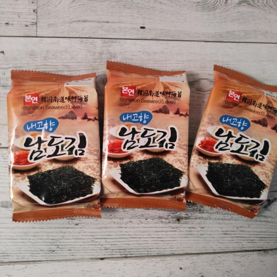 韓国南道味付海苔 8切×3個 メール便送料無料 ポイント消化 300 韓国のり