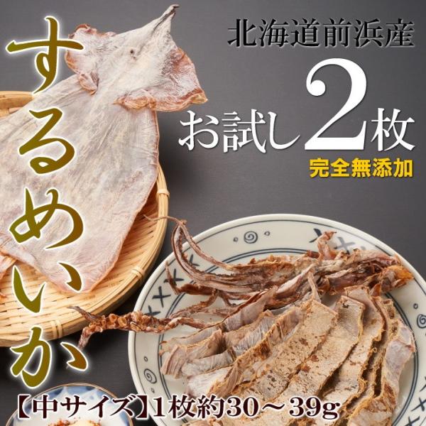 するめいか 無添加 送料無料 お試し 2枚入 北海道 前浜 献上珍味 常温保存 メール便 イカ するめ 烏賊