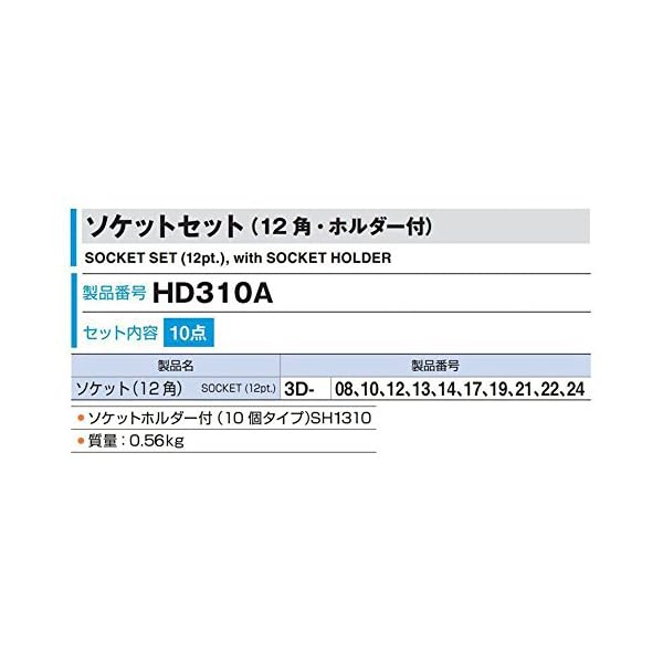 ヤマダモール | トネ(TONE) ソケットセット(12角・ホルダー付) HD310A
