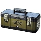 GORDON MILLER ツールボックス 390 (W390×H170×D185) キャンプ スチール 大型 取っ手付 トレー付 丈夫 工具 釣り カーキ オリーブ 1547816
