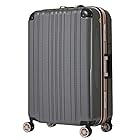 [レジェンドウォーカー] スーツケース (7泊以上 / Lサイズ / 83L / カーボン) アルミフレーム 軽量 旅行用 (フック付き/TSAロック/ダブルキャスター) キャリーケース バッグ [5122-67-CB]