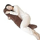 極上 抱き枕 【FUARI】妊婦 腰痛 腰枕 授乳枕 横向き寝 うつぶせ寝 低反発 綿 ギフト 洗える (抱き枕, ブラウン)
