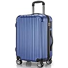 VARNIC スーツケース キャリーケース キャリーバッグ PC材質 耐衝撃 大型 超軽量 静音ダブルキャスター TSAロック搭載 旅行 出張 (S サイズ(40.5L/機内持込), ブルー)