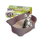 デオトイレ本体セット [約1か月分 猫砂・シート付] 猫用トイレ本体 子猫~5kgの成猫用 ツートンブラウン