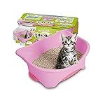 デオトイレ本体セット [約1か月分 猫砂・シート付] 猫用トイレ本体 子猫~5kgの成猫用 ツートンピンク