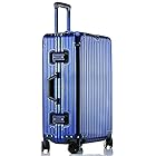 [lanbao] スーツケース オールアルミ合金 キャリーケース アルミ合金ボディ TSAロック搭載 360度回転 静音ダブルキャスター 超軽量 機内持込 大容量 耐衝撃 海外旅行 出張1801 (Mサイズ/4～7泊/60L, ブルー) 1個