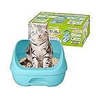 デオトイレ本体セット [約1か月分 猫砂・シート付] 猫用トイレ本体 ハーフカバー ミントブルー