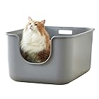 【OFT】 TALL WALL BOX XL Plus ライトグレー 本体 猫用トイレ 本体 大きい猫 大きいトイレ ゆったり広々サイズ 飛び散り防止ハイタイプ サイズ(約)：幅55×奥73×高37cm【入り口までの高さ】16cm