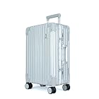 [TRUNKTRAVEL] スーツケース キャリーケース 機内持ち込み Sサイズ シルバー アルミフレーム TSAロック 軽量 キャリーバッグ スーツ ケース (20S(1-3泊) 機内持込20インチ, シルバー)