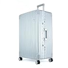 [TRUNKTRAVEL] スーツケース キャリーバッグ Lサイズ シルバー アルミフレーム TSAロック 軽量 キャリーケース スーツ ケース (L(7泊~) 28インチ, シルバー)
