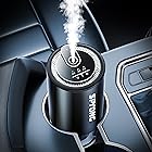 SPYONG スマートカーアロマディフューザー スタープロジェクター付き 車用芳香剤、自動スイッチ 3～6ヶ月持続 濃度調整可能 バッテリー内蔵 エッセンシャルオイル カーディフューザー（オーシャンフレグランス）
