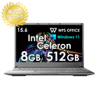 【新古品パソコン】（Sランク）ノートパソコン Office付き Windows11 Pro Celeron N4000メモリ8GB SSD512GB~ IPS広視野角15.6型液晶 WEBカメラ USB 3.0