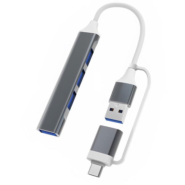 USBハブ超薄軽量USB3.0ハブ4ポート 高速データ転送 5Gbps 8cmケーブル USB Type C
