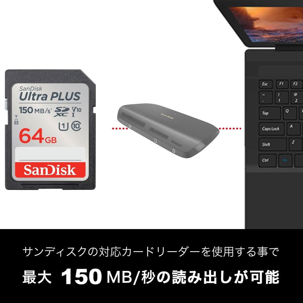 SanDisk SDSDUWC-064G-JN3IN サンディスクウルトラプラス SDXC UHS-Iカード 64GB SanDisk Ultra  PLUS 64GB