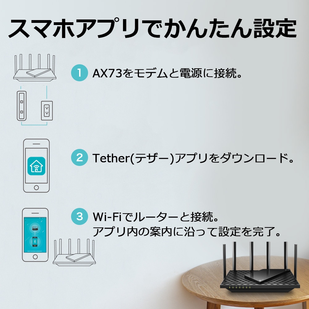【推奨品】TP-Link ティーピーリンク ARCHER AX73 WiFi 6 無線