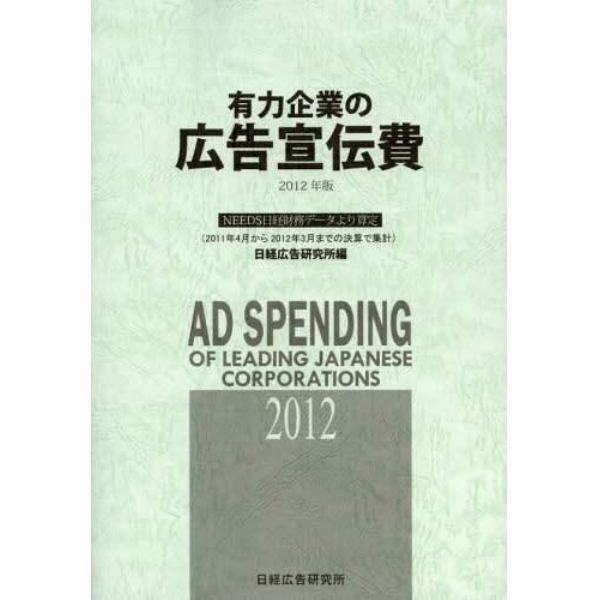 有力企業の広告宣伝費　ＮＥＥＤＳ日経財務データより算定　２０１２年版