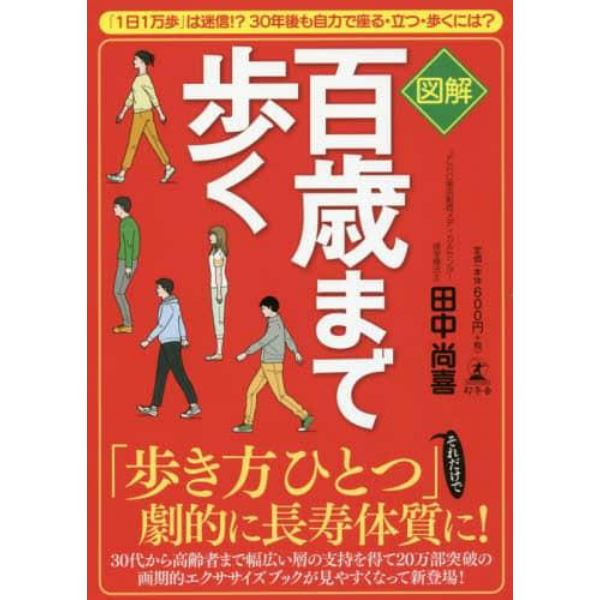 図解百歳まで歩く　「１日１万歩」は迷信！？３０年後も自力で座る・立つ・歩くには？