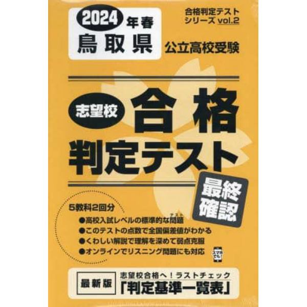 ’２４　春　鳥取県公立高校受験最終確認