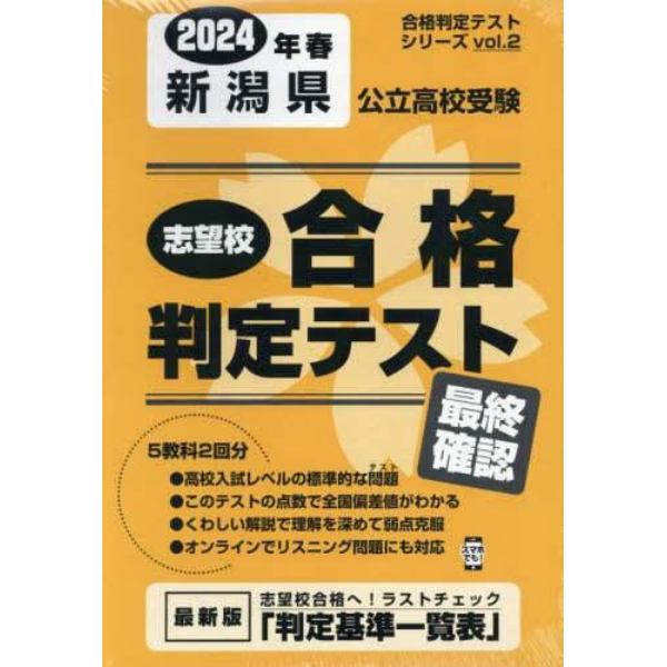 ’２４　春　新潟県公立高校受験最終確認