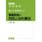 学校事故知っておきたい！養護教諭の対応と法的責任