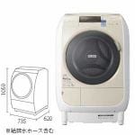 BD-V3600L-C　ヒーター乾燥機能付き　ドラム式洗濯乾燥機　「ヒートリサイクル　風アイロン　ビッグドラム」(洗濯9.0kg／乾燥6.0kg・左開き)ライトベージュ