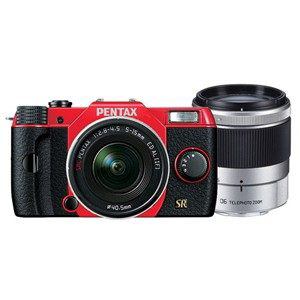 デジタル一眼カメラ　PENTAX　Q7　　ダブルズームキット　　レッド／ブラック　　022　オーダーカラー