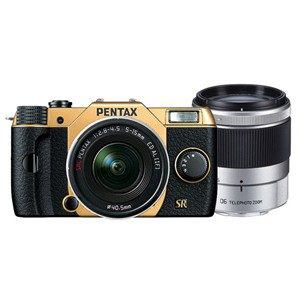 デジタル一眼カメラ　PENTAX　Q7　　ダブルズームキット　　ゴールド／ブラック　　070　オーダーカラー