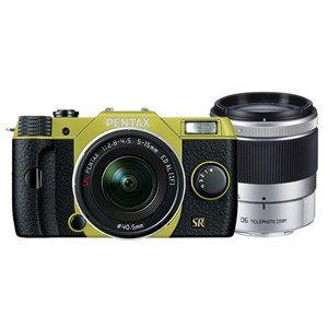 デジタル一眼カメラ　PENTAX　Q7　　ダブルズームキット　　ライム／ブラック　　076　オーダーカラー