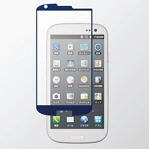 PD-SCS3FLBCBU　　docomo　Galaxy　S　III(　SC-06D　／　サムスン製　)用気泡ゼロ　　液晶保護フィルム　　皮脂汚れ防止　　ブルー