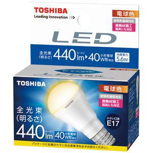 東芝　LDA6L-H-E17/S　LED電球　「E-CORE」(ミニクリプトン球形・全光束440lm/電球色・口金E17)