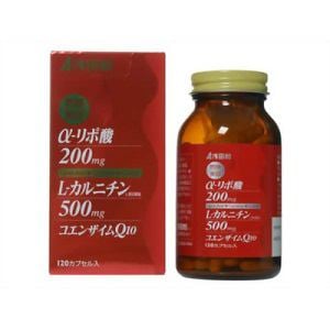 浅田飴　リポ酸+カルチニン+CoQ10　120カプセル　【健康補助】