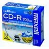 maxell データ用 CD-R 700MB ひろびろ美白レーベル 10枚パック CDR700S.WP.S1P10S