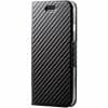 エレコム PM-A22SPLFUCB iPhone SE 第2、3世代 8／7 レザーケース 手帳型 UltraSlim 薄型 磁石付き クリアケース カーボン調(ブラック)