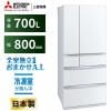 【推奨品】三菱電機 MR-WXD70J-W 6ドア冷蔵庫 WXDシリーズ （700L・フレンチドア） グレインクリア MRWXD70JW