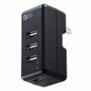 オーム電機 SMT-J2A4P-K USB電源タップ 4ポート 黒