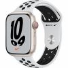 アップル(Apple) MKL43J/A Apple Watch Nike Series 7(GPS + Cellularモデル) 45mm スターライトアルミニウムケースとピュアプラチナム/ブラックNikeスポーツバンド レギュラー