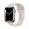 【台数限定】アップル(Apple) MKJV3J/A Apple Watch Series 7(GPS + Cellularモデル) 45mm シルバーステンレススチールケースとスターライトスポーツバンド レギュラー