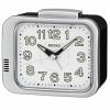 セイコークロック KR896S 目覚し時計 プラスチック枠(銀色メタリック塗装) ルミブライト(時・分針) スイープセコンド