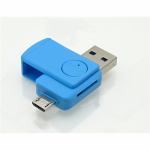 フリーダム　FCR-UM2MBL　USB　2.0対応　2inコネクタカードリーダ(microSD専用)　　　ブルー