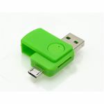 フリーダム　FCR-UM2MGR　USB　2.0対応　2inコネクタカードリーダ(microSD専用)　　　グリーン