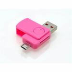 フリーダム　FCR-UM2MPK　USB　2.0対応　2inコネクタカードリーダ(microSD専用)　　　ピンク