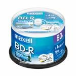 マクセル(Maxell)　BRV25WPE50SP　録画用BD-R　ひろびろ美白レーベルディスク　1-4倍　25GB　50枚　スピンドルケース